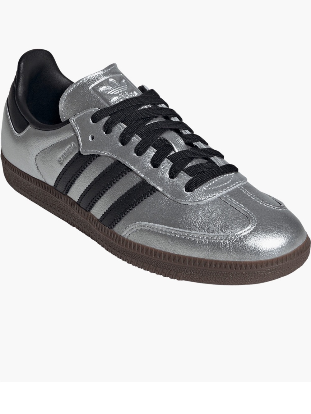 adidas Silver Metallic & Black Classic Low-Top Sneakers